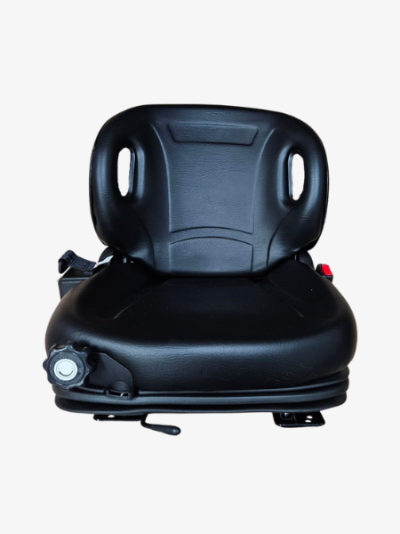 banco operador empilhadeira com trilho, cinto, reclinável, regulagem peso, suspensão e sensor